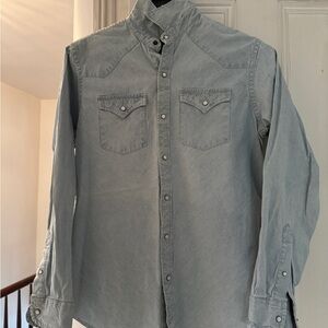 Old Navy Light Blue Western Snap-Front Shirt